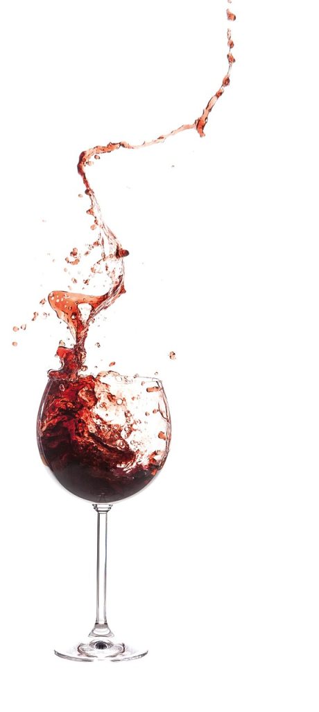 wine glass, splash, red wine